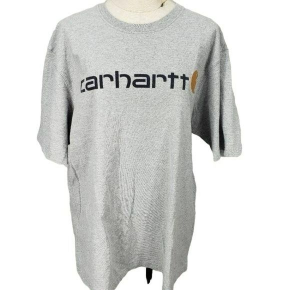 Carhartt Men's Logo Grey Short Sleeve Tee Shirt Size XL Extra Large - Picture 1 of 8